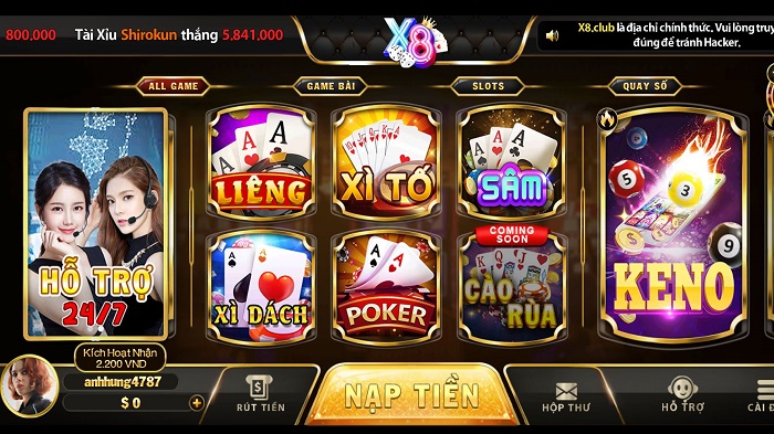  Slot game X8 Club được ưa chuộng rộng rãi bởi những ưu điểm nổi trội 